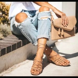 Nude Twist Wrap Sandals